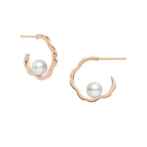 Mikimoto Cherry Blossom 18ct Rose Gold Akoya Pearl Earrings