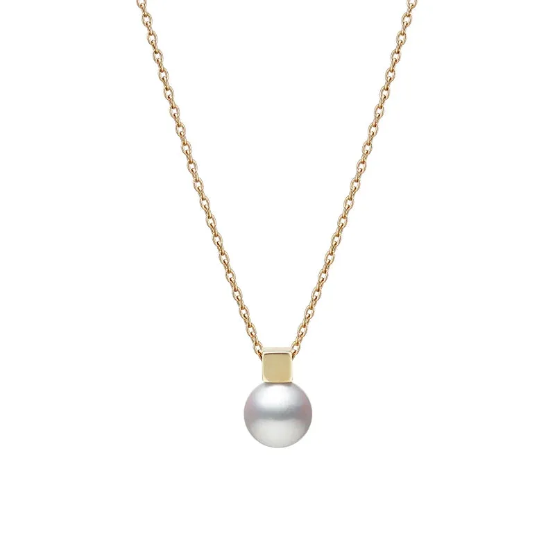 Mikimoto Classic 18ct Yellow Gold White Akoya Pearl Necklace