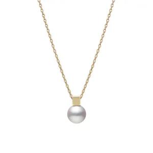 Mikimoto Classic 18ct Yellow Gold White Akoya Pearl Necklace