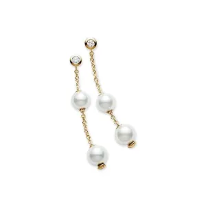 Mikimoto Pearls in Motion 18ct Yellow Gold Akoya Cultured Pearl Earrings