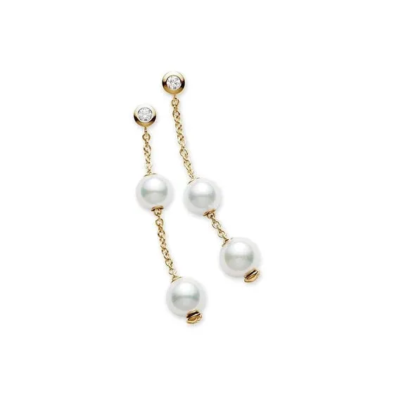 Mikimoto Pearls in Motion 18ct Yellow Gold Akoya Cultured Pearl Earrings