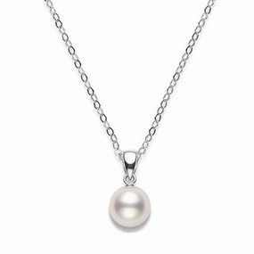 Mikimoto 18ct White Gold 7mm White AA Akoya Pearl Necklace