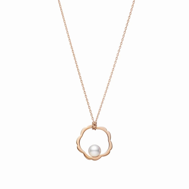 Mikimoto Cherry Blossom 18ct Rose Gold Akoya Pearl Pendant
