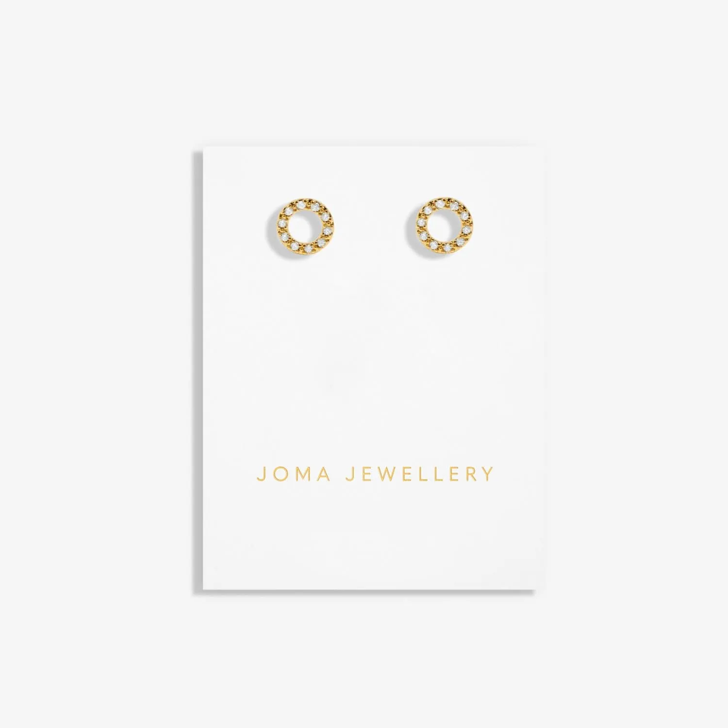Mini Charms Pave Circle Gold Plated Earrings 7648