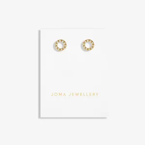 Mini Charms Pave Circle Gold Plated Earrings 7648