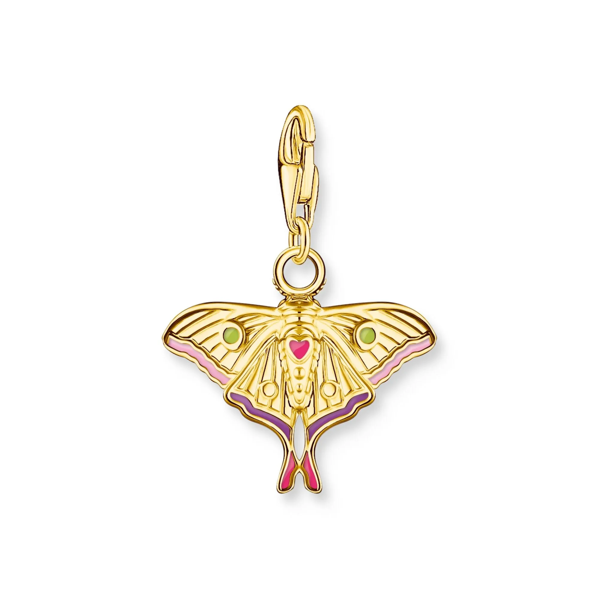 Moth Colourful Gold Charm