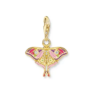 Moth Colourful Gold Charm