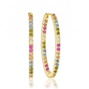 Multicoloured Zirconia Ellisse Medio Earrings SJ-E2313-XCZ-YG