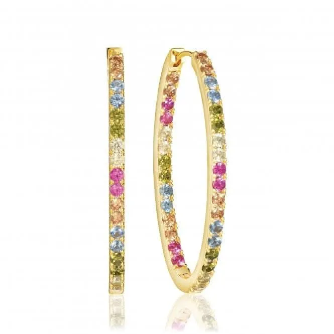Multicoloured Zirconia Ellisse Medio Earrings SJ-E2313-XCZ-YG