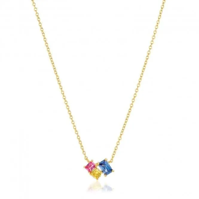 Multicoloured Zirconia Ivrea Tre Necklace SJ-N12306-XCZ-YG
