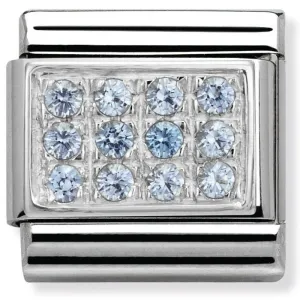 Nomination Charm Composable Classic Pave Light Blue Cubic Zirconia Steel