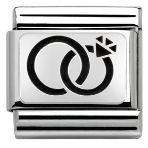 Nomination Charm Composable Classic Plates Oxidized Wedding Rings Steel