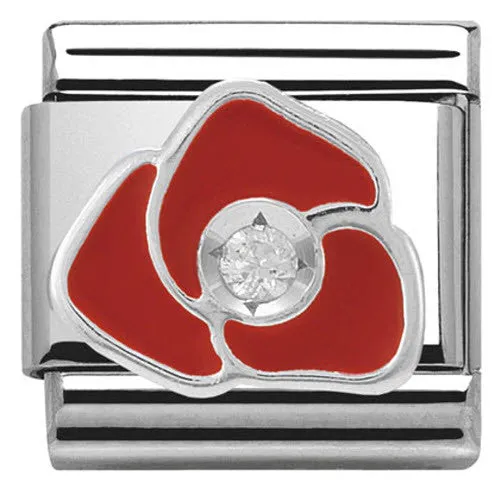 Nomination Charm Composable Classic Symbols Red Rose Steel