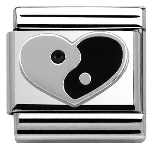Nomination Charm Composable Classic Symbols Yin Yang Heart Steel