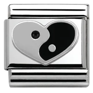 Nomination Charm Composable Classic Symbols Yin Yang Heart Steel