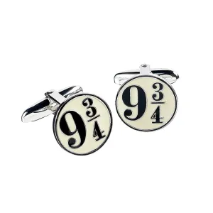 Official Harry Potter Sterling Silver Enamelled Platform 9 3/4 Cufflinks