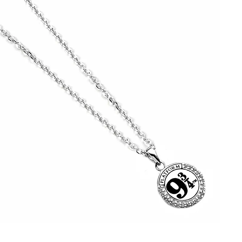 Official Harry Potter Sterling Silver Platform 9 3/4 Embellished Necklace