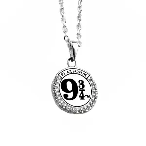Official Harry Potter Sterling Silver Platform 9 3/4 Embellished Necklace