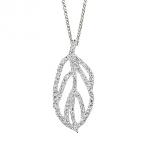 Organic Leaf With Zirconia Pendant P5232C