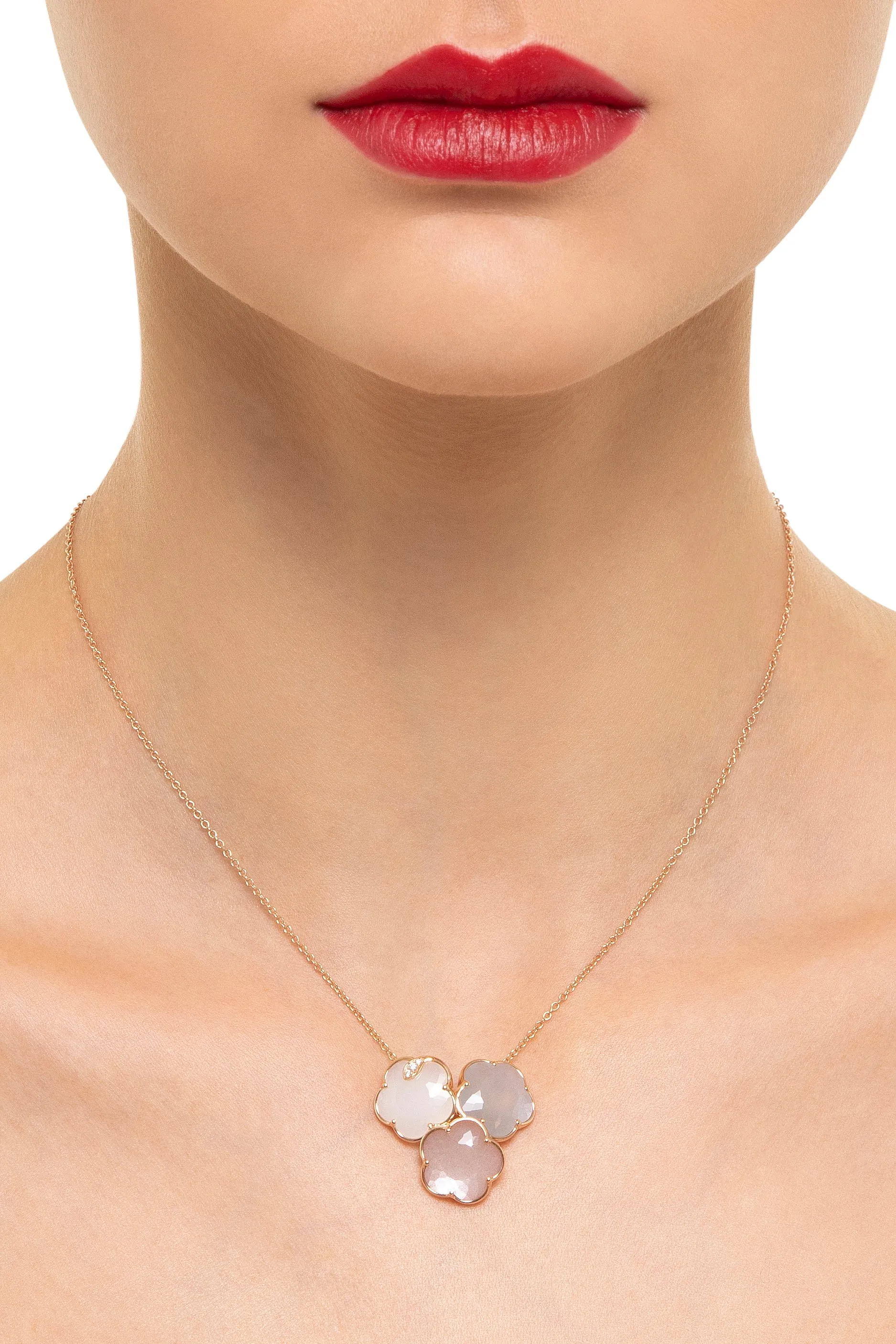 Pasquale Bruni Bouquet Lunaire 18ct Rose Gold Diamond Moon Gems Necklace D