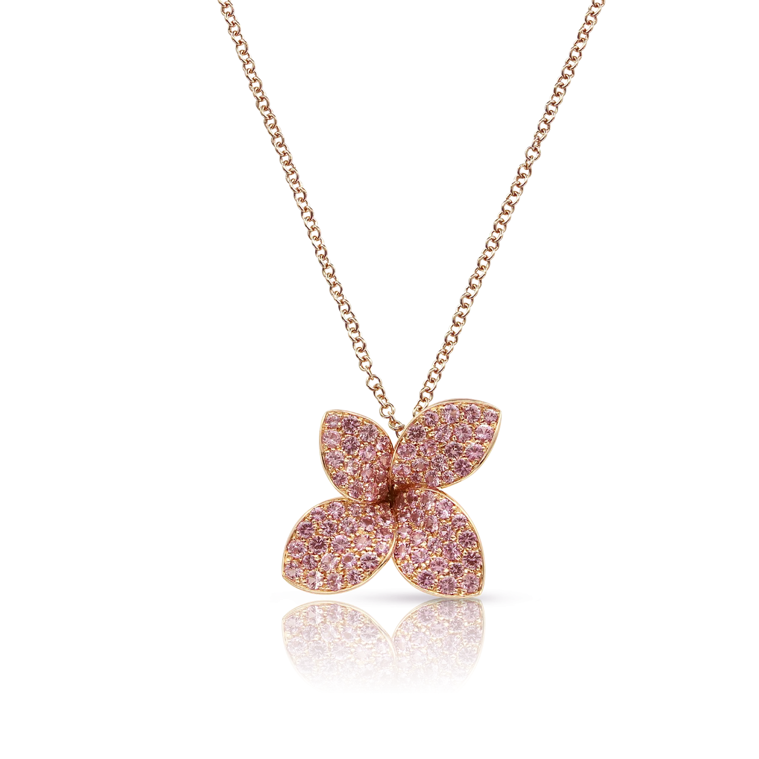 Pasquale Bruni Petit Garden 18ct Rose Gold Pink Sapphire Necklace D