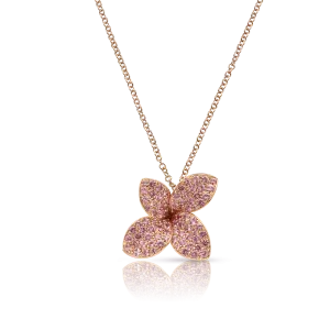 Pasquale Bruni Petit Garden 18ct Rose Gold Pink Sapphire Necklace D