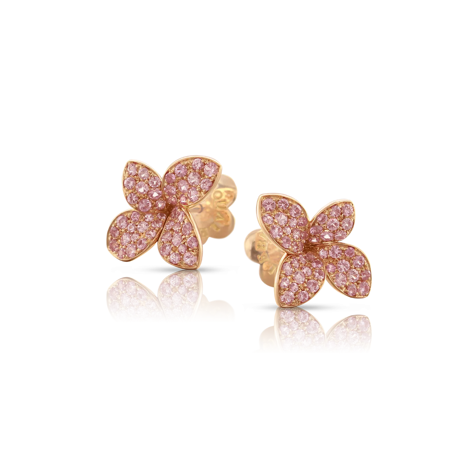 Pasquale Bruni Petit Garden 18ct Rose Gold Pink Sapphire Stud Earrings D