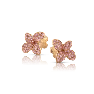 Pasquale Bruni Petit Garden 18ct Rose Gold Pink Sapphire Stud Earrings D