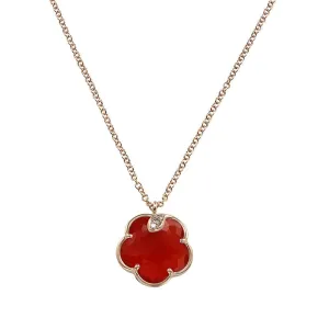 Pasquale Bruni Petit Joli 18ct Rose Gold White and Champagne Diamond Carnelian Necklace