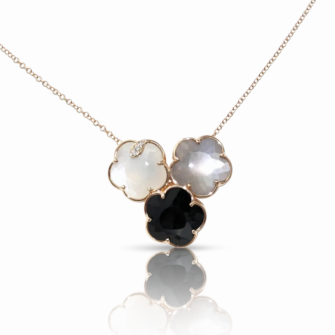 Pasquale Bruni Bouquet Lunaire 18ct Rose Gold Diamond Moon Gems Necklace D