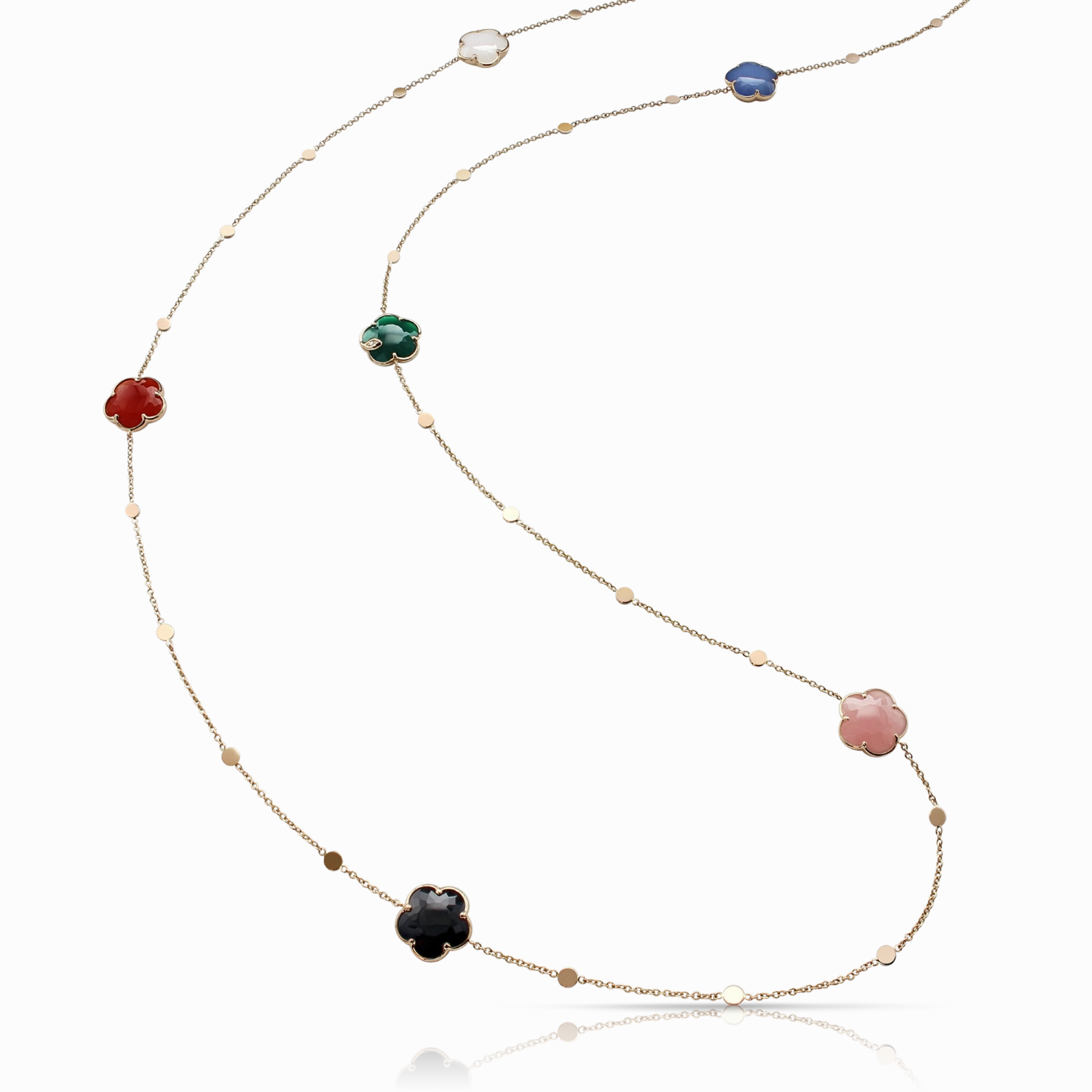 Pasquale Bruni Petit Joli 18ct Rose Gold Diamond Gemstone Sautoir Necklace