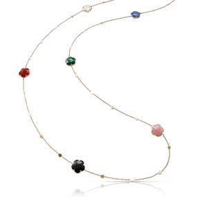 Pasquale Bruni Petit Joli 18ct Rose Gold Diamond Gemstone Sautoir Necklace