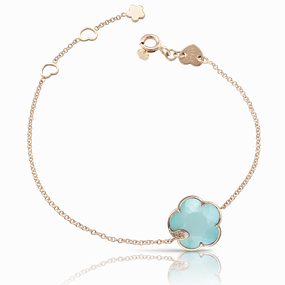 Pasquale Bruni Petit Joli 18ct Rose Gold Diamond Sea Moon Gem Bracelet