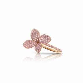 Pasquale Petit Garden 18ct Rose Gold Pink Sapphire Flower Ring D