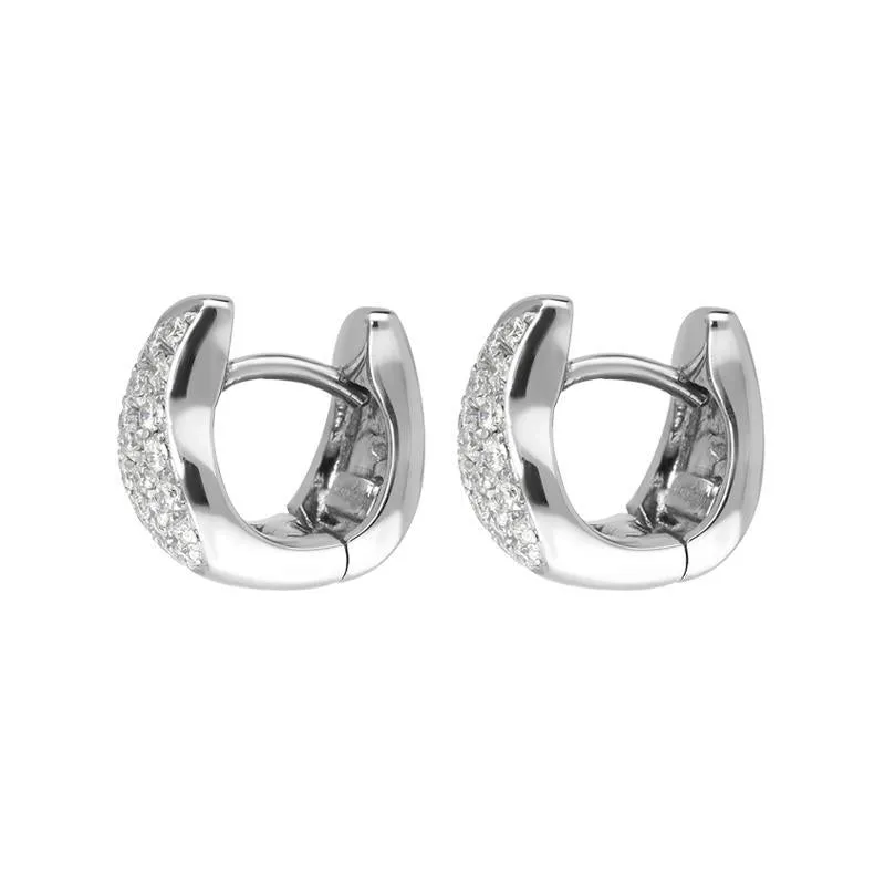 Picchiotti 18ct White Gold 0.48ct Diamond Pave Hoop Earrings D