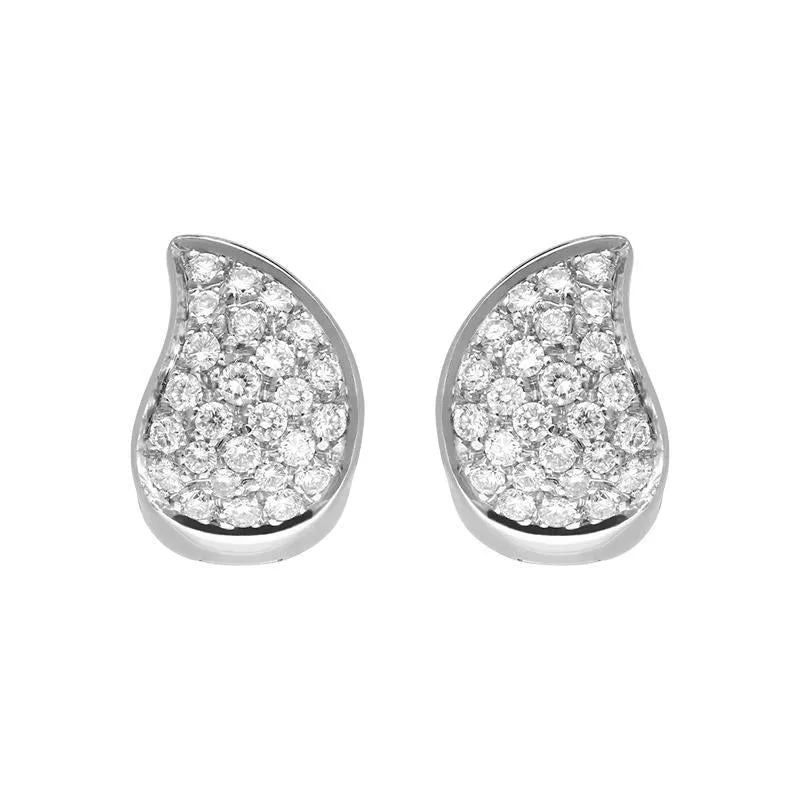 Picchiotti 18ct White Gold 0.48ct Diamond Pave Hoop Earrings D