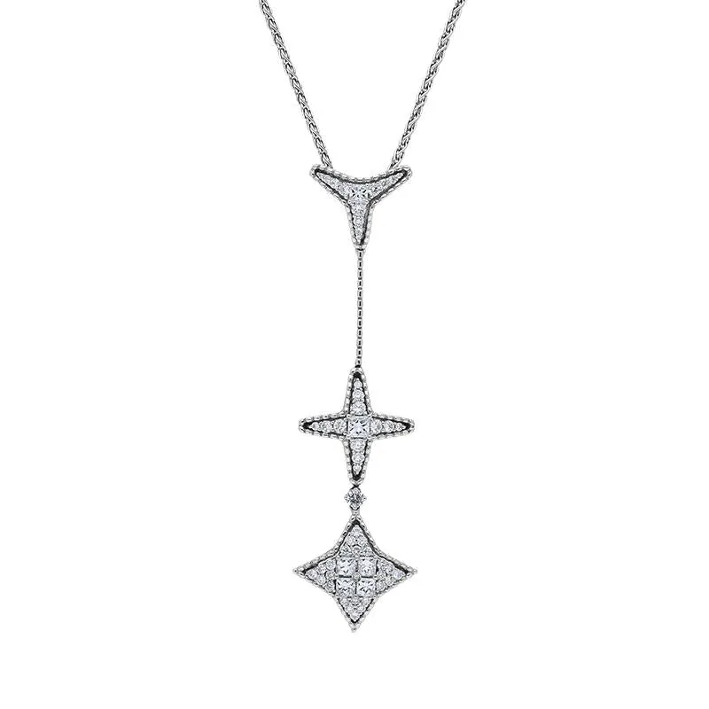 Picchiotti 18ct White Gold 2.04ct Diamond Triple Drop Necklace D