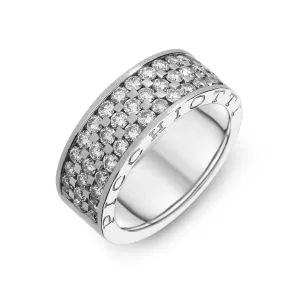 Picchiotti 18ct White Gold Diamond Three Row Band Ring