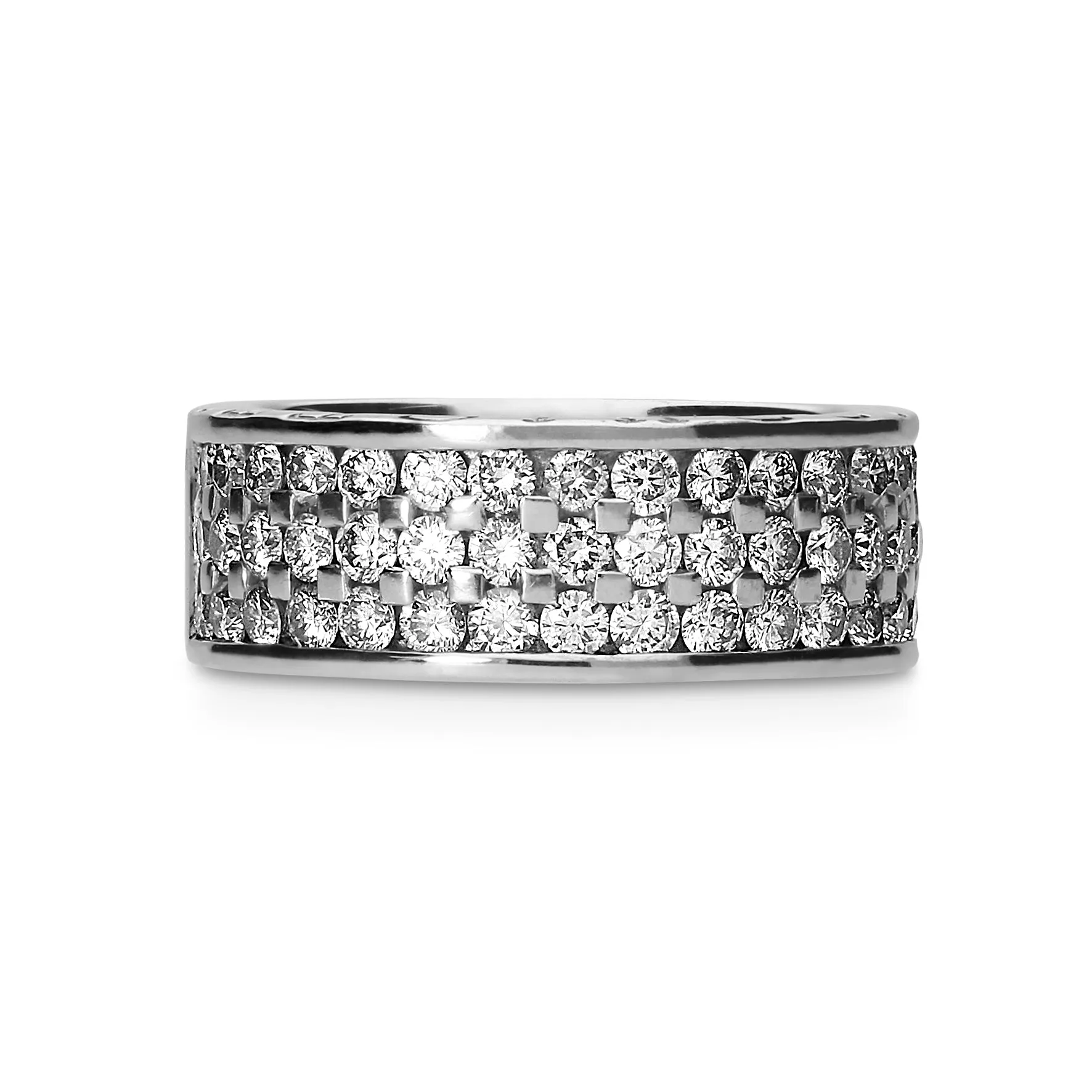 Picchiotti 18ct White Gold Diamond Three Row Band Ring