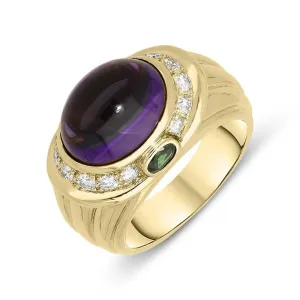 Picchiotti 18ct Yellow Gold 5.47ct Amethyst Tourmaline Diamond Ring D
