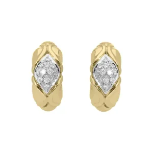 Picchiotti 18ct Yellow Gold Diamond Pave Hoop Earrings D