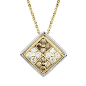 Picchiotti 18ct Yellow Gold White and Brown Diamond Necklace