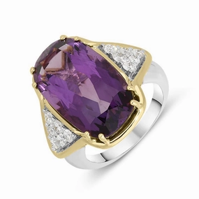 Picchiotti 18ct Gold 11.67ct Amethyst and Diamond Dress Ring D