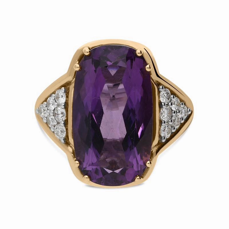 Picchiotti 18ct Gold 11.67ct Amethyst and Diamond Dress Ring D