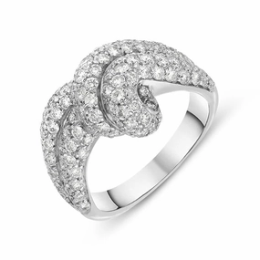 Picchiotti 18ct White Gold 1.49ct Diamond Pave Twist Ring D