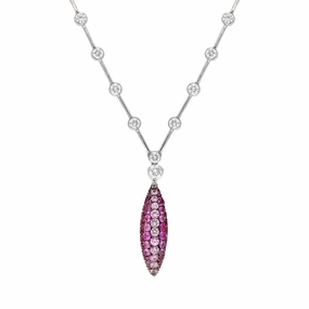 Picchiotti 18ct White Gold Pink Sapphire Diamond Necklace
