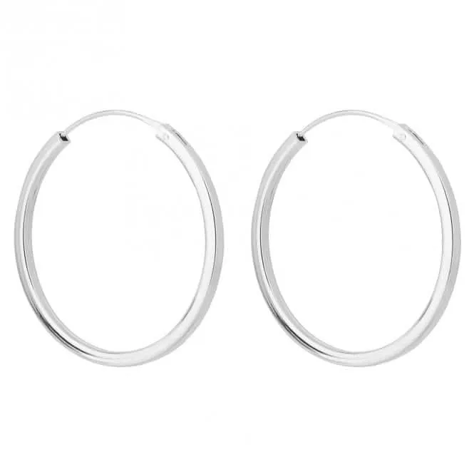 Plain Medium Square Cut Hoop Earrings E6283