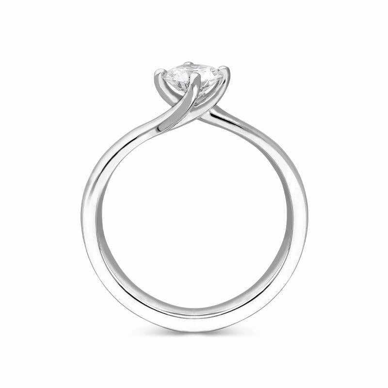 Platinum 0.55ct Diamond Twisted Solitaire Ring