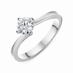 Platinum 0.55ct Diamond Twisted Solitaire Ring