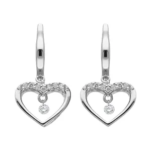 Ponte Vecchio 18ct White Gold 0.26ct Diamond Heart Drop Earrings